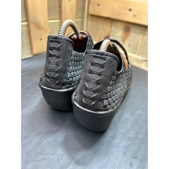 Bernie Mev US 10 Womens Black Woven Elastic Platform Wedge Shoes Size 41 - Picture 4 of 8